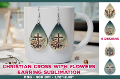 Christian Faith Teardrop Earrings Sublimation Design Product Image 1
