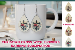 Christian Faith Teardrop Earrings Sublimation Design Product Image 1