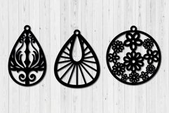Floral Earring Template SVG Ai PDF Laser Cut File Bundle Product Image 2