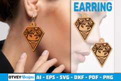 Earring Tropical Paradise SVG | Beach Sunset Laser Cut Product Image 2