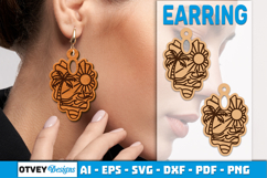 Earring Tropical Paradise SVG | Beach Sunset Laser Cut Product Image 2