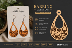 Earring Tropical Paradise SVG | Beach Sunset Laser Cut Product Image 1
