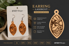 Earring Tropical Paradise SVG | Beach Sunset Laser Cut Product Image 1