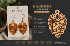 Earring Tropical Paradise SVG | Beach Sunset Laser Cut Product Image 1