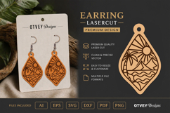 Earring Tropical Paradise SVG | Beach Sunset Laser Cut Product Image 1
