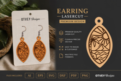 Earring Tropical Paradise SVG | Beach Sunset Laser Cut Product Image 1
