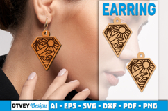 Earring Tropical Paradise SVG | Beach Sunset Laser Cut Product Image 2