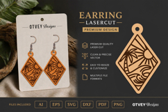 Earring Tropical Paradise SVG | Beach Sunset Laser Cut Product Image 1
