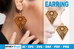 Earring Tropical Paradise SVG | Beach Sunset Laser Cut Product Image 2