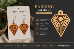 Earring Tropical Paradise SVG | Beach Sunset Laser Cut Product Image 1