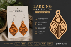 Earring Tropical Paradise SVG | Beach Sunset Laser Cut Product Image 2