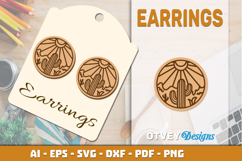 Earring Tropical Paradise SVG | Beach Sunset Laser Cut Product Image 1