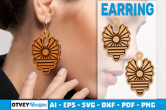 Earring Tropical Paradise SVG | Beach Sunset Laser Cut Product Image 2