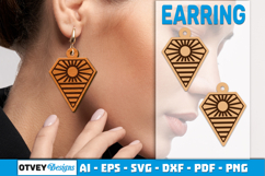 Earring Tropical Paradise SVG | Beach Sunset Laser Cut Product Image 2