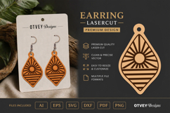 Earring Tropical Paradise SVG | Beach Sunset Laser Cut Product Image 1