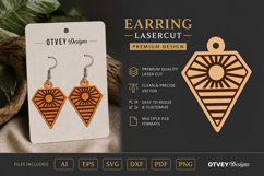 Earring Tropical Paradise SVG | Beach Sunset Laser Cut Product Image 1