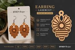Earring Tropical Paradise SVG | Beach Sunset Laser Cut Product Image 1