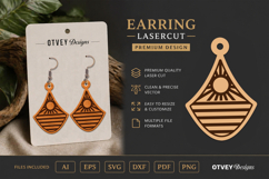 Earring Tropical Paradise SVG | Beach Sunset Laser Cut Product Image 1