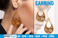 Earring Tropical Paradise SVG | Beach Sunset Laser Cut Product Image 2