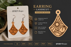 Earring Tropical Paradise SVG | Beach Sunset Laser Cut Product Image 1