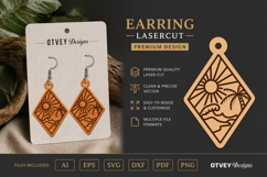 Earring Tropical Paradise SVG | Beach Sunset Laser Cut Product Image 2
