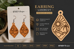 Earring Tropical Paradise SVG | Beach Sunset Laser Cut Product Image 1