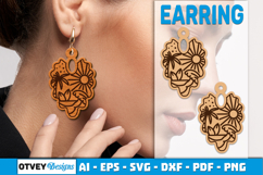 Earring Tropical Paradise SVG | Beach Sunset Laser Cut Product Image 2