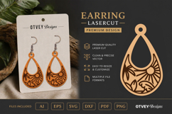 Earring Tropical Paradise SVG | Beach Sunset Laser Cut Product Image 1