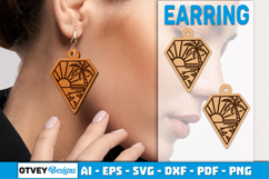 Earring Tropical Paradise SVG | Beach Sunset Laser Cut Product Image 2