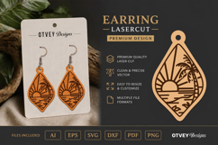 Earring Tropical Paradise SVG | Beach Sunset Laser Cut Product Image 1