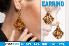 Earring Tropical Paradise SVG | Beach Sunset Laser Cut Product Image 2