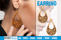 Earring Tropical Paradise SVG | Beach Sunset Laser Cut Product Image 2