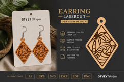 Earring Tropical Paradise SVG | Beach Sunset Laser Cut Product Image 1