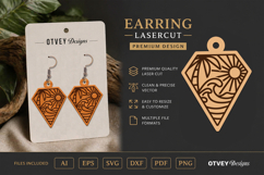Earring Tropical Paradise SVG | Beach Sunset Laser Cut Product Image 1