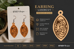 Earring Tropical Paradise SVG | Beach Sunset Laser Cut Product Image 2