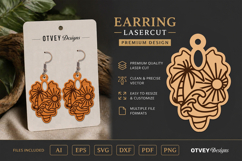 Earring Tropical Paradise SVG | Beach Sunset Laser Cut Product Image 1