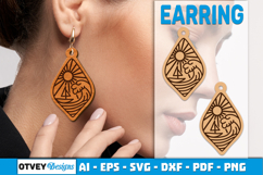Earring Tropical Paradise SVG | Beach Sunset Laser Cut Product Image 1