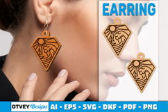 Earring Tropical Paradise SVG | Beach Sunset Laser Cut Product Image 2