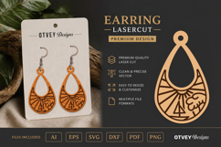 Earring Tropical Paradise SVG | Beach Sunset Laser Cut Product Image 1