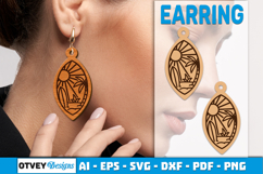 Earring Tropical Paradise SVG | Beach Sunset Laser Cut Product Image 2