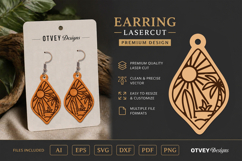 Earring Tropical Paradise SVG | Beach Sunset Laser Cut Product Image 1