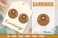 Earring Tropical Paradise SVG | Beach Sunset Laser Cut Product Image 1
