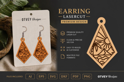 Earring Tropical Paradise SVG | Beach Sunset Laser Cut Product Image 1