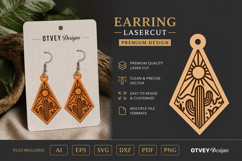 Earring Tropical Paradise SVG | Beach Sunset Laser Cut Product Image 1