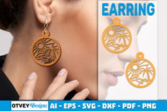 Earring Tropical Paradise SVG | Beach Sunset Laser Cut Product Image 2