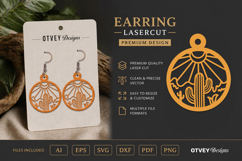 Earring Tropical Paradise SVG | Beach Sunset Laser Cut Product Image 1