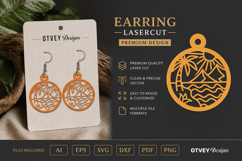 Earring Tropical Paradise SVG | Beach Sunset Laser Cut Product Image 1
