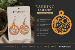Earring Tropical Paradise SVG | Beach Sunset Laser Cut Product Image 1