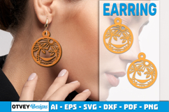 Earring Tropical Paradise SVG | Beach Sunset Laser Cut Product Image 2