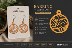 Earring Tropical Paradise SVG | Beach Sunset Laser Cut Product Image 1